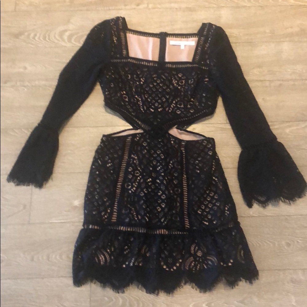 Lovers and Friends Black Lace Minidress w/ Cut out